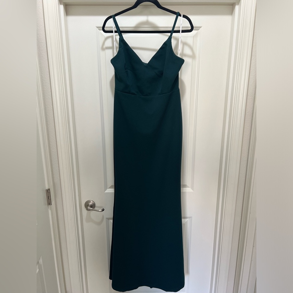 Lulus Moments Of Bliss Forest Green Backless Mermaid Maxi Dress - Size L